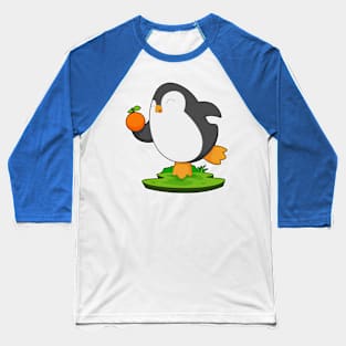 Penguin Orange Fruit Baseball T-Shirt